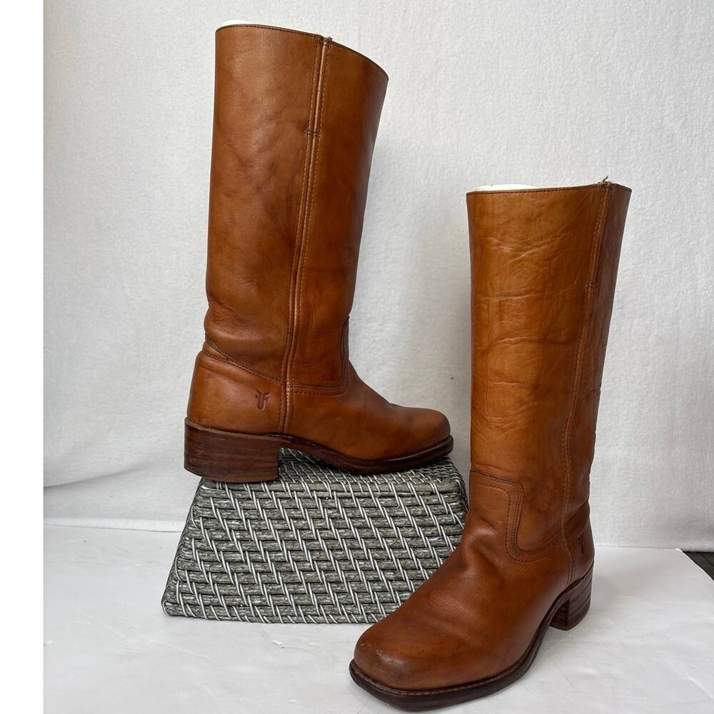 Vintage Frye Campus 77050-H Leather Boots Women’s 9.5 H Brown Made USA 1980s